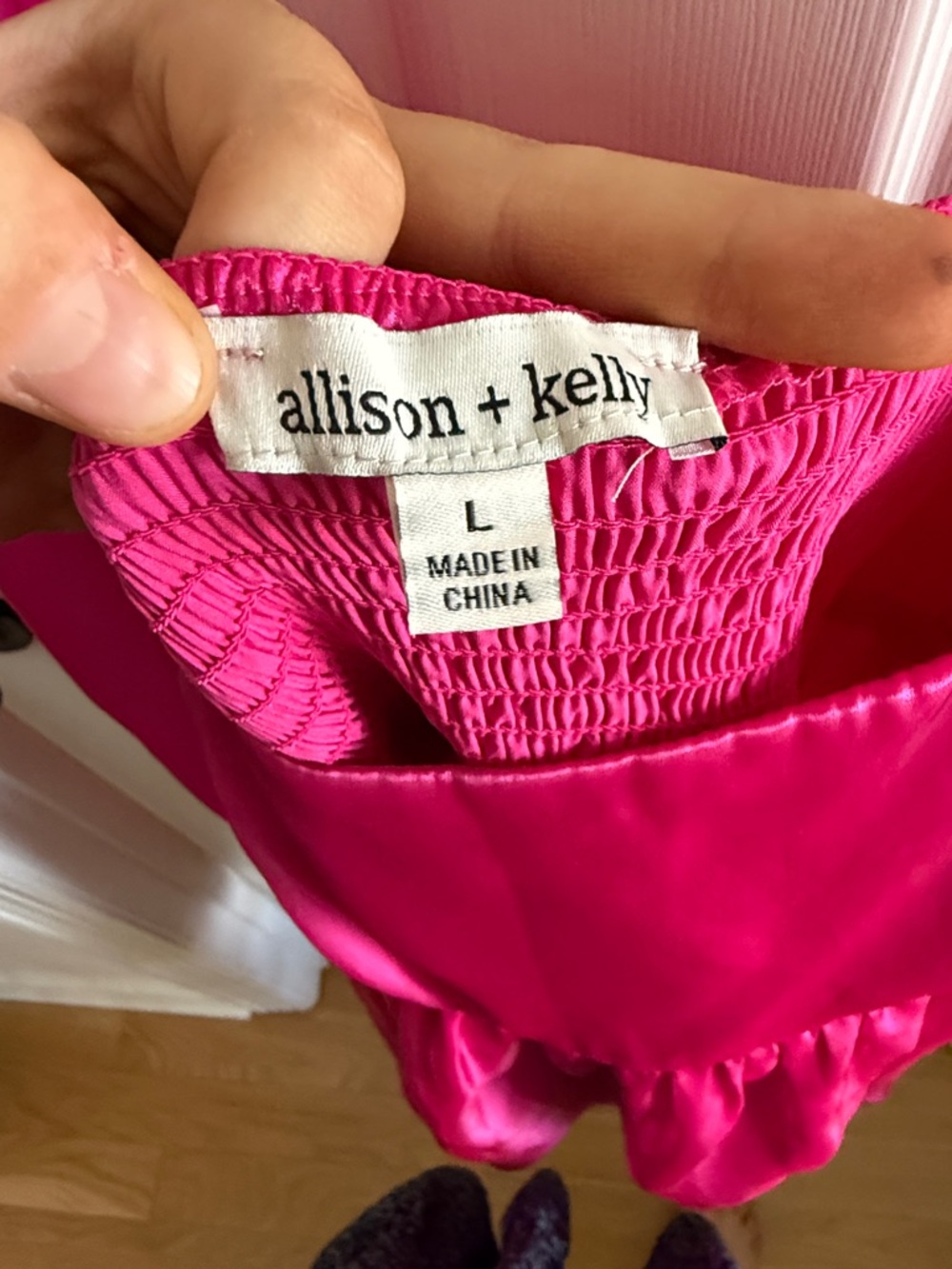 Off-Shoulder Bright Pink Casual Mini Dress with Ruffle Cuffs - Picture 2 of 3